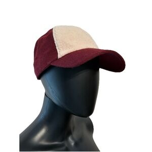 Anna & Ava Women's Baseball Hat Wool Blend Burgundy & Ivory  O/S NWT